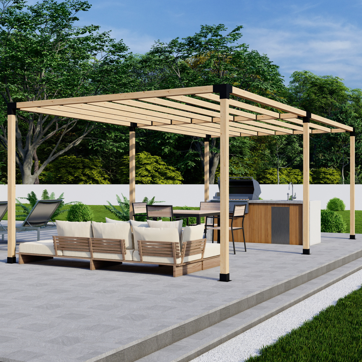 Kit de pergola autoportante 22x10 avec toit