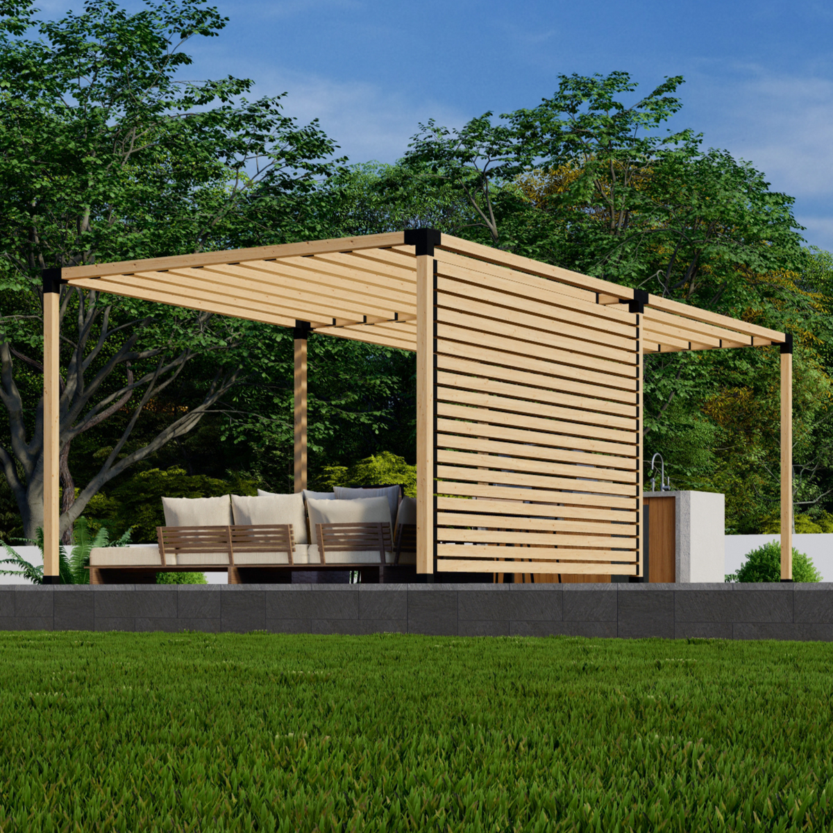 Kit pour grande pergola avec toit