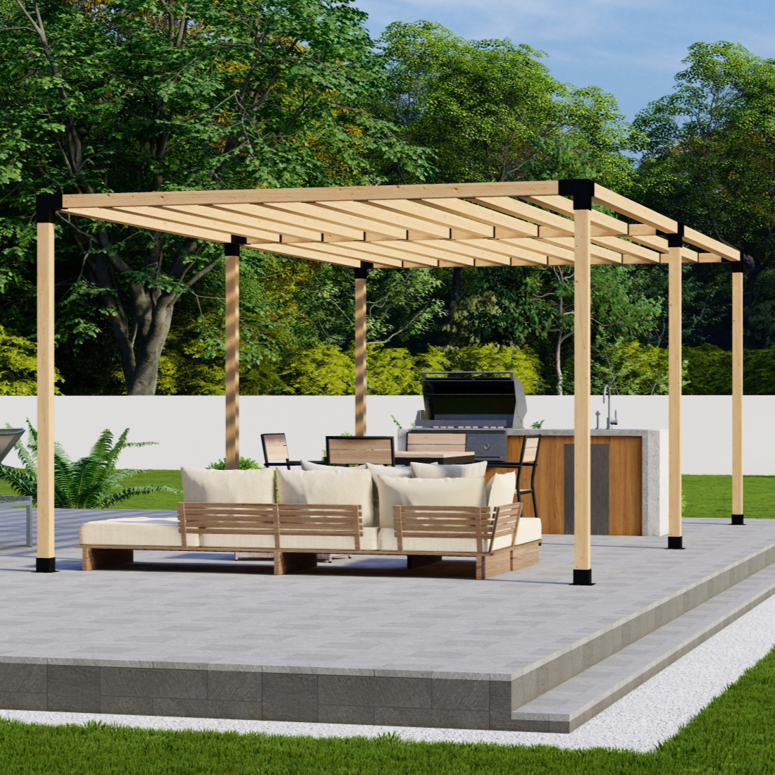 Kit pour pergola de terrasse avec ombrage