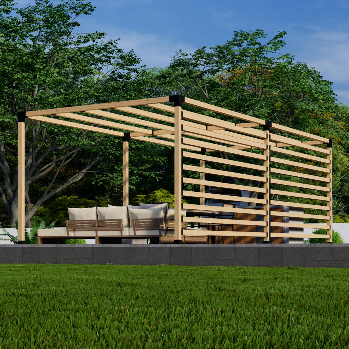 Kit de pergola pour terrasse arrière