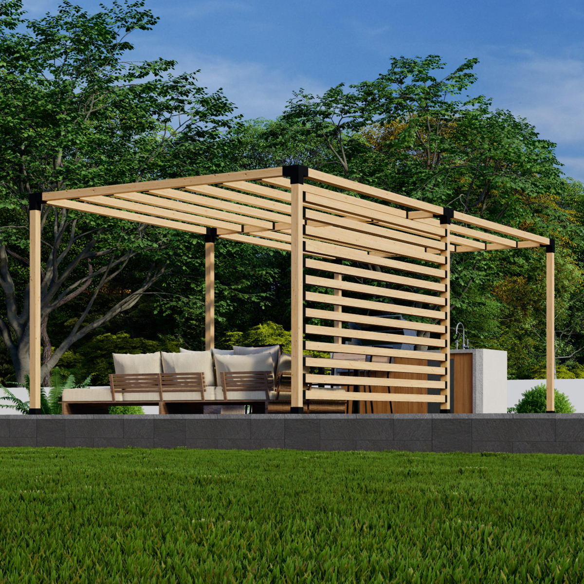 Kit de pergola pour terrasse ou cuisine extérieure