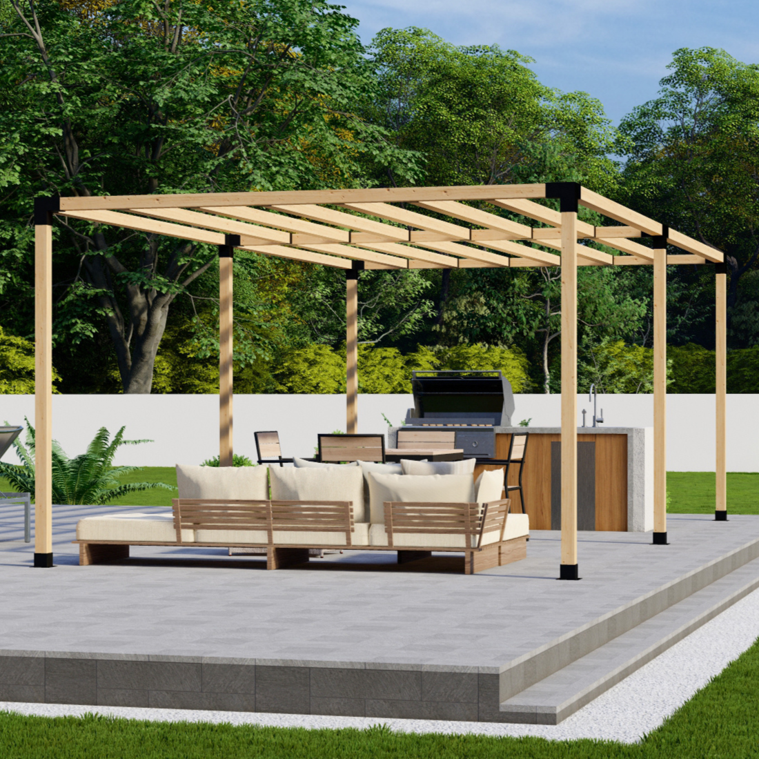 Kit de supports pour construire une pergola moderne en bois