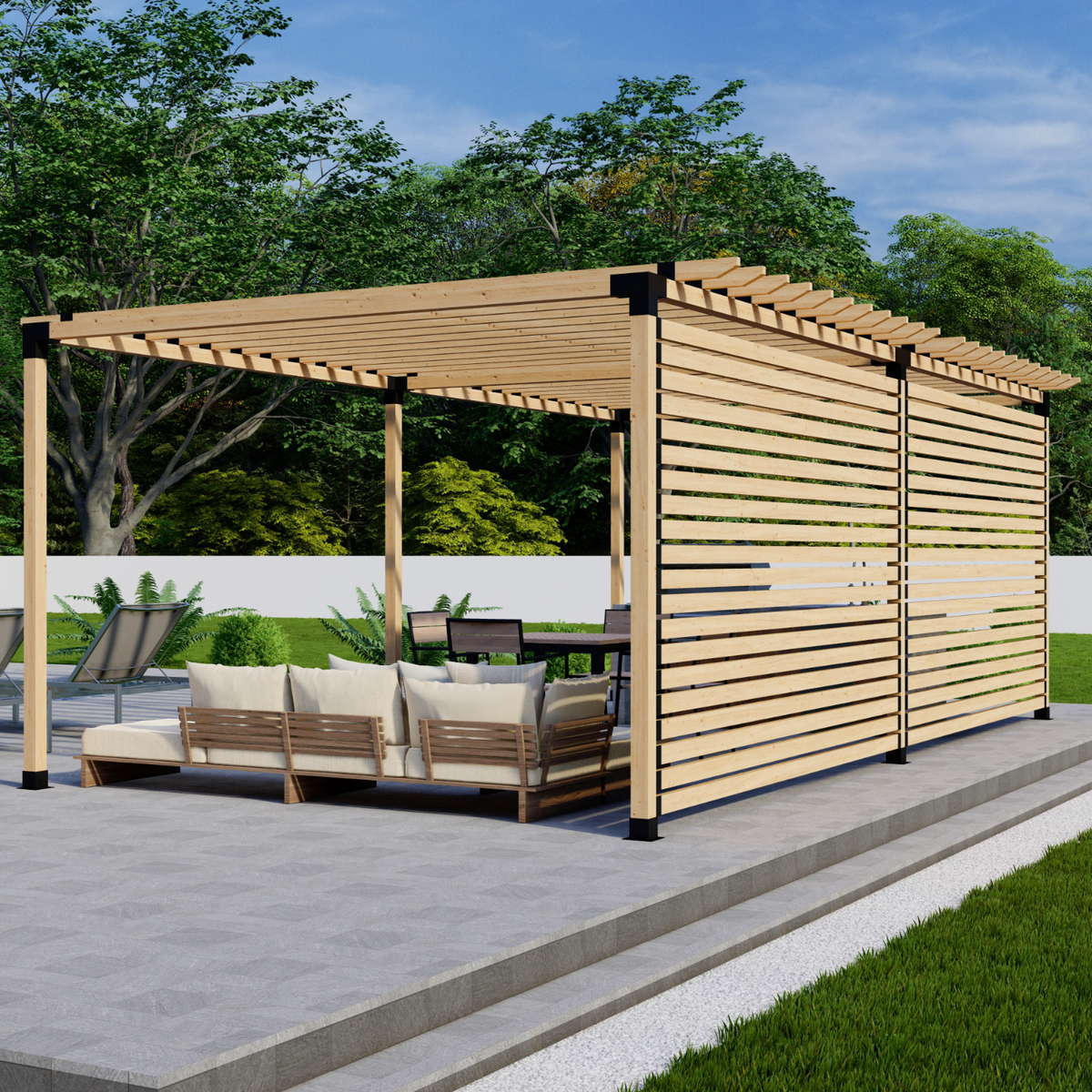 Kit de supports pour structure d’ombrage en bois (pergola)
