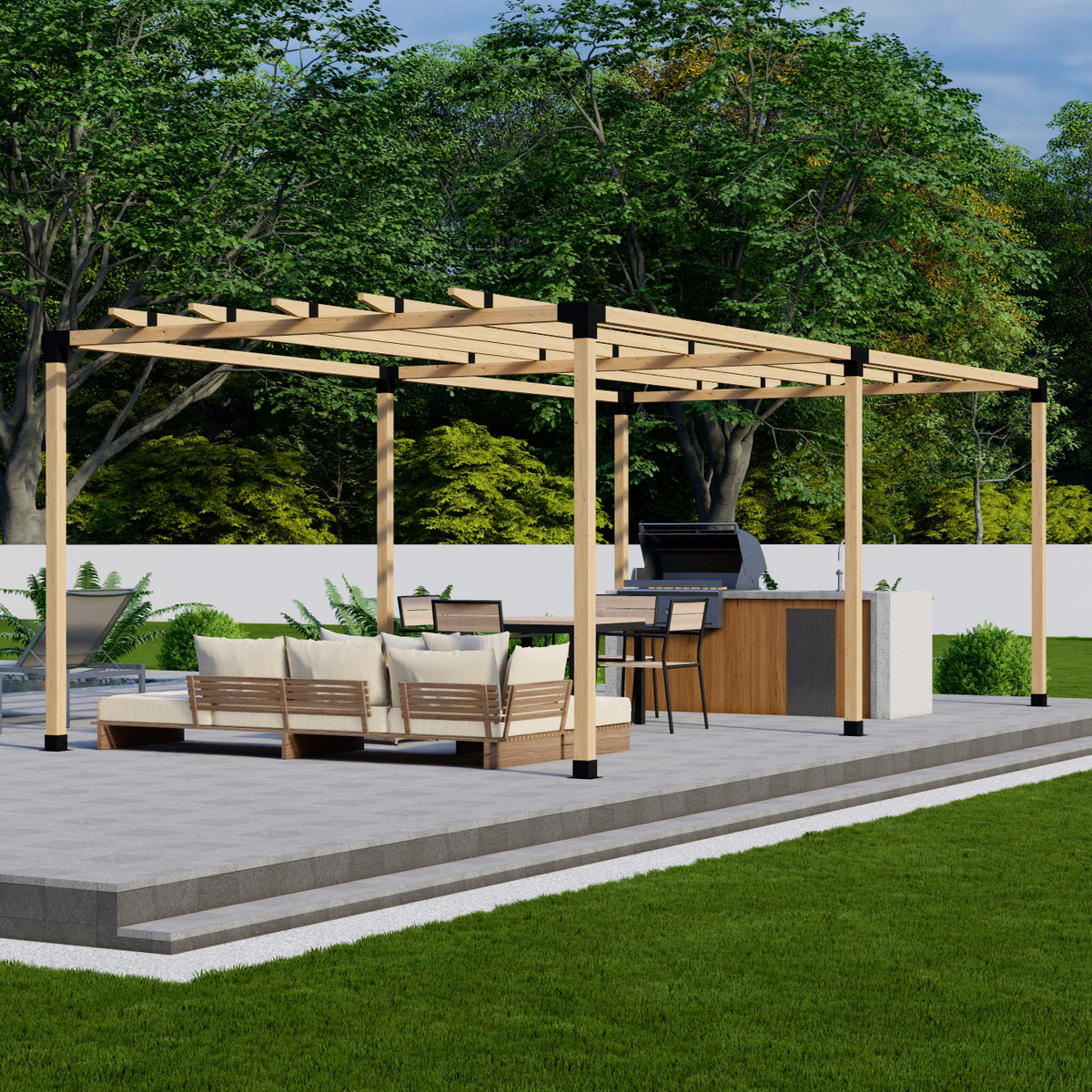 Kit de pergola extérieure en bois