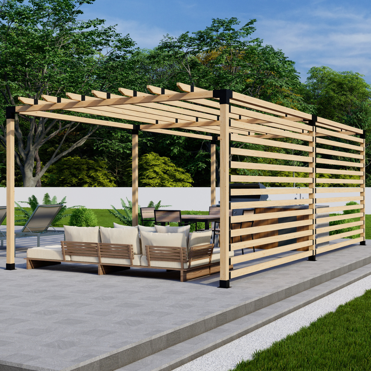 Kit de pergola en bois de charpente (supports 4x4 ou 6x6)