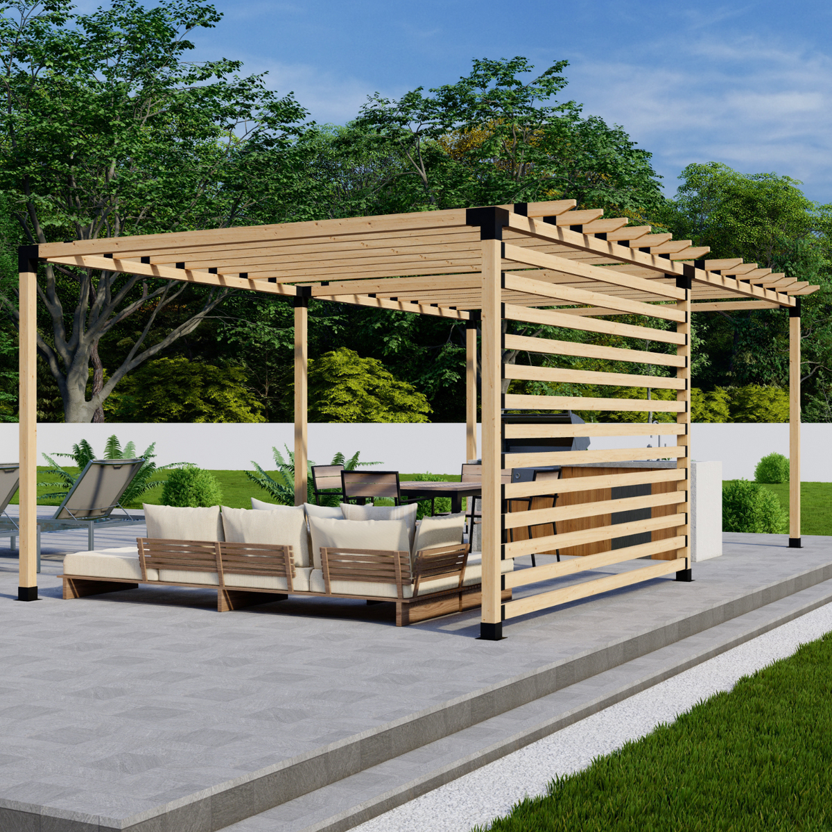 Kit DIY avec supports et quincaillerie pour pergola