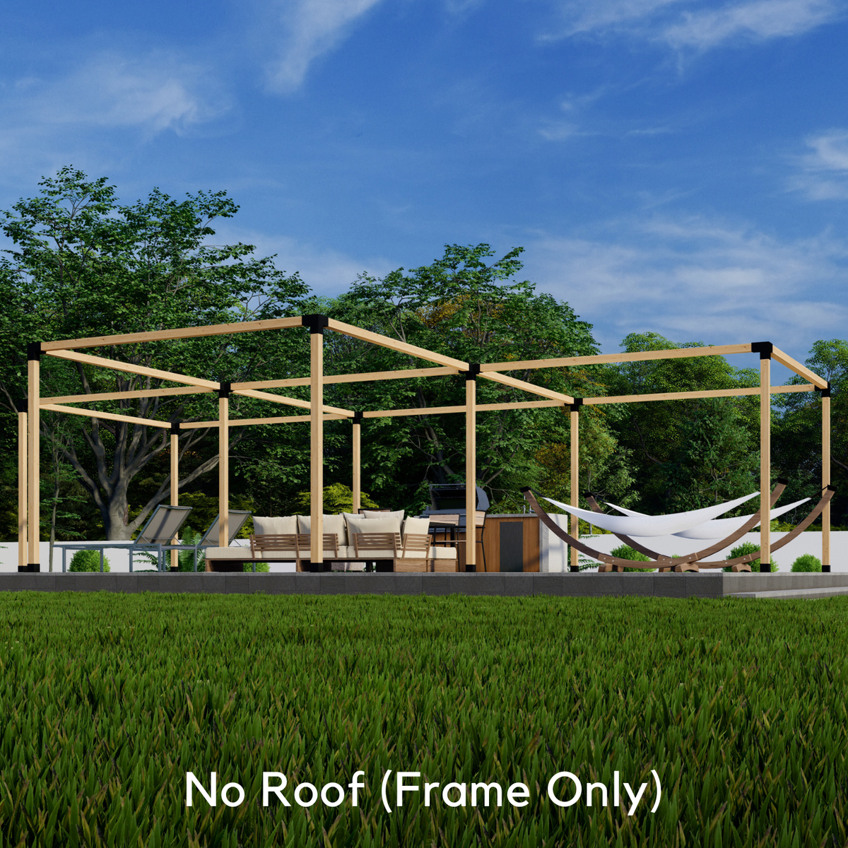 Kit pour pergola en demi-cercle avec toit – Toute taille jusqu’à 36' x 24'