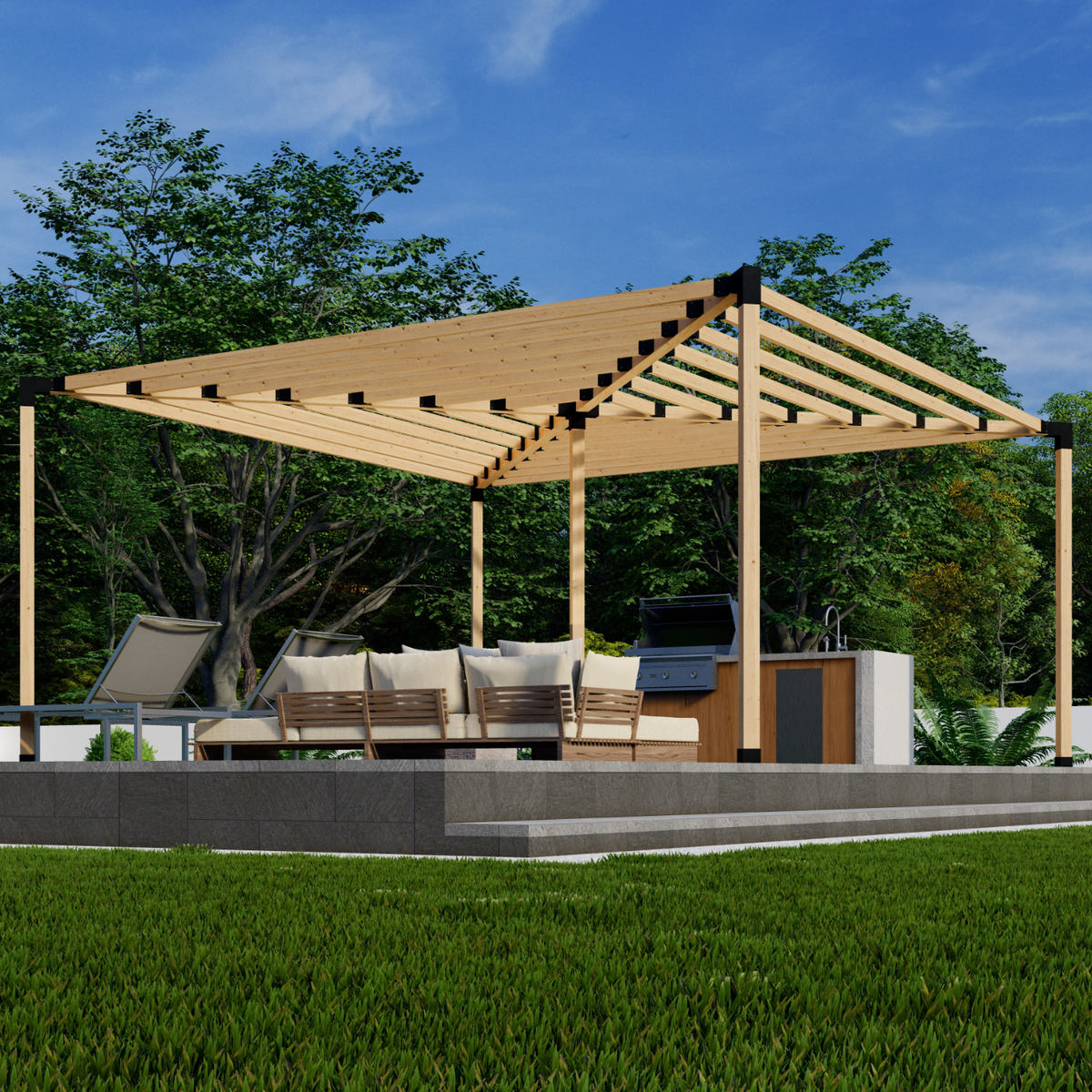 Kit de pergola de jardin avec treillis