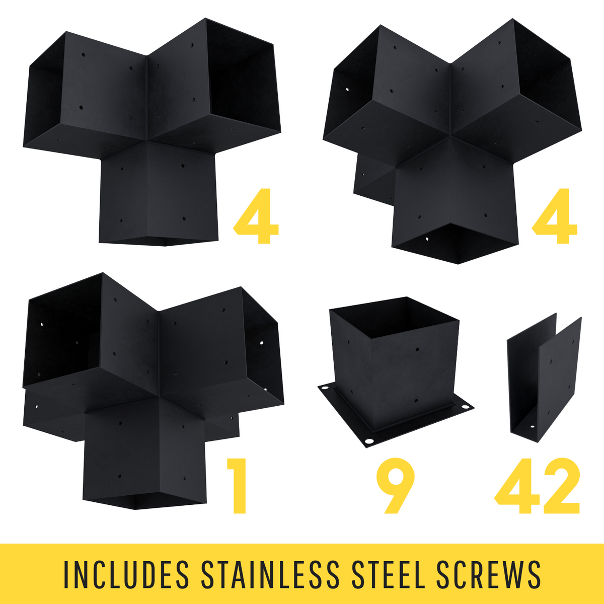 Kit DIY de supports pour pergola autoportante avec chevrons de toit – Toute taille jusqu’à 24' x 24'