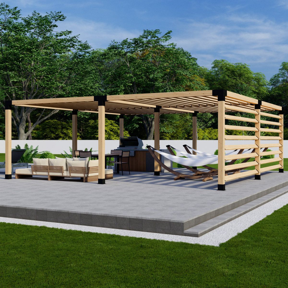 Ensemble de supports en acier 4x4 ou 6x6 pour pergola