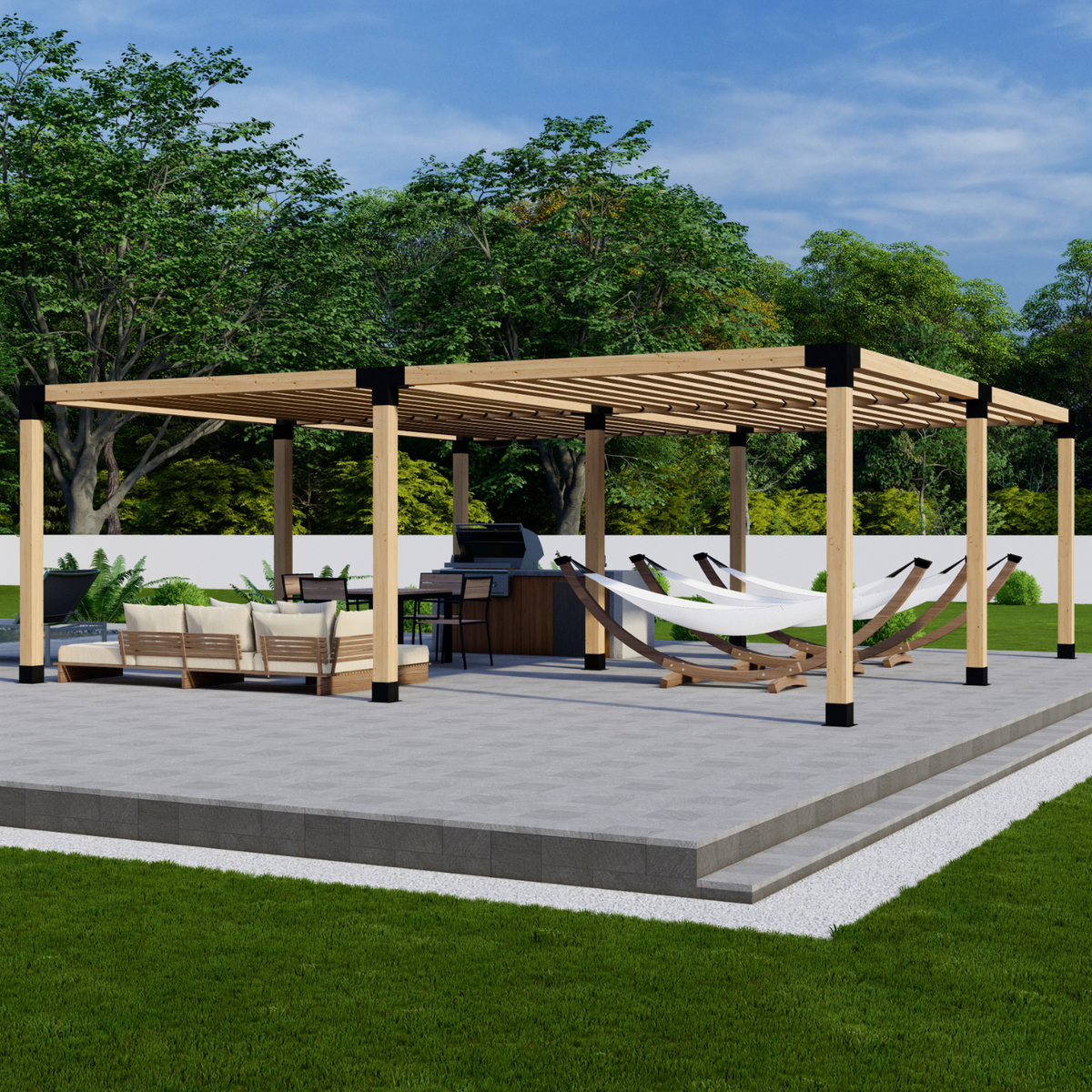 Kit DIY de pergola pour poteaux en bois 6x6