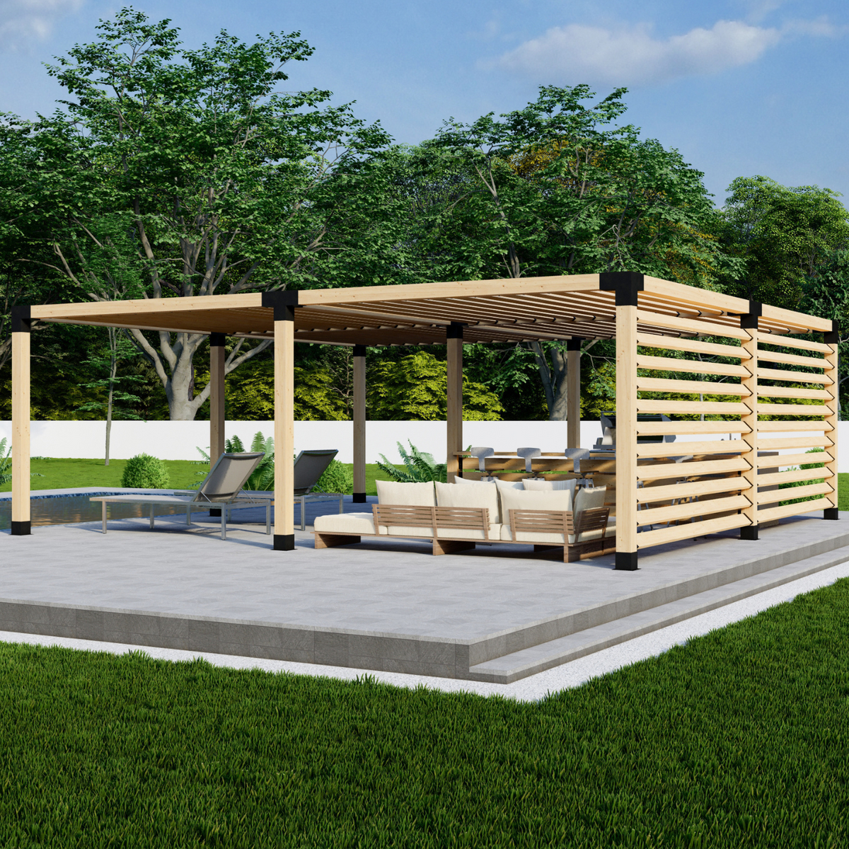 Kit de supports pour construire une structure de pergola