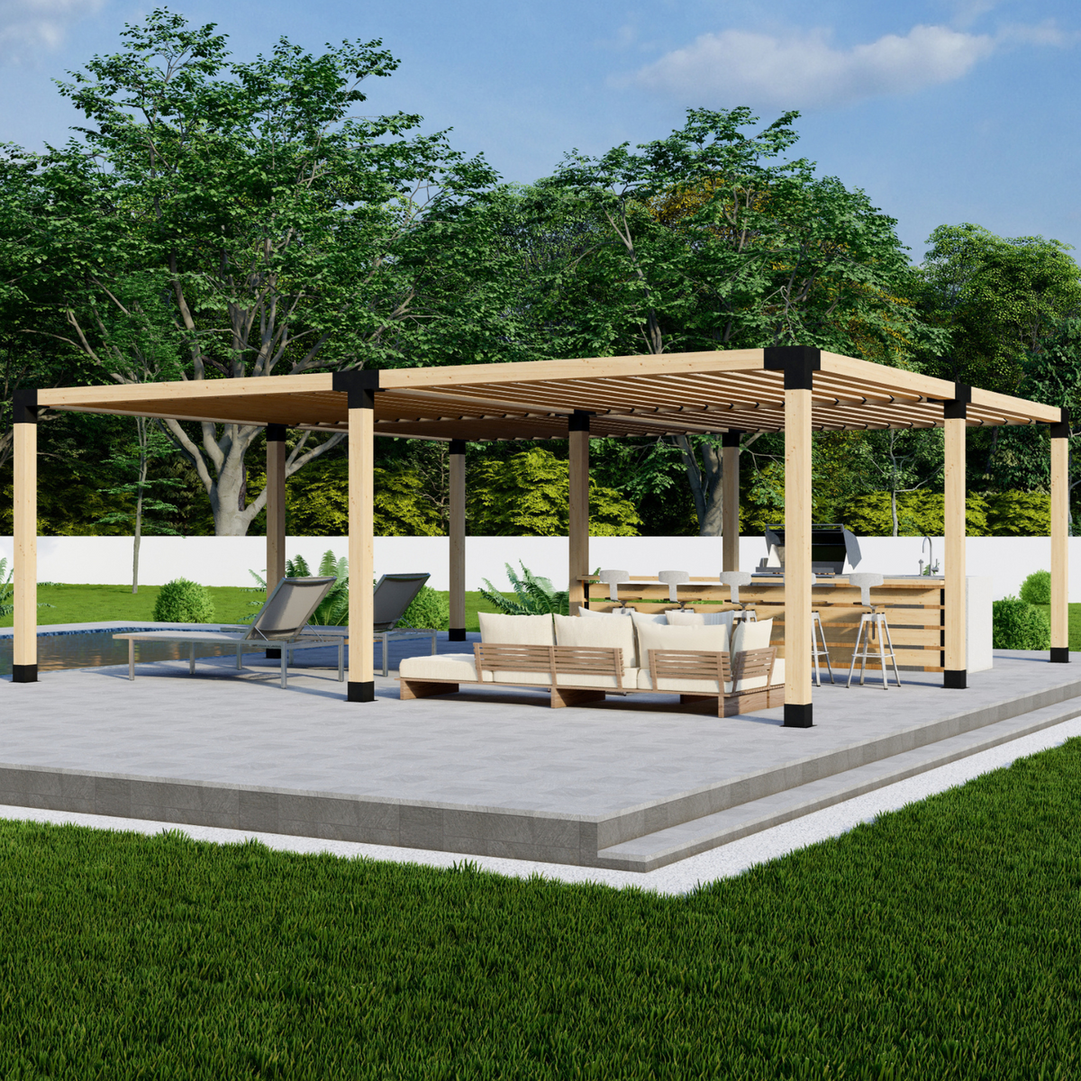 Kit de supports pour construire une pergola autoportante en bois