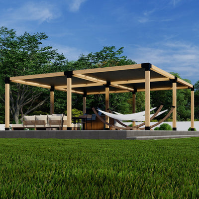 Pergola couverte 16x18 avec pare-soleil