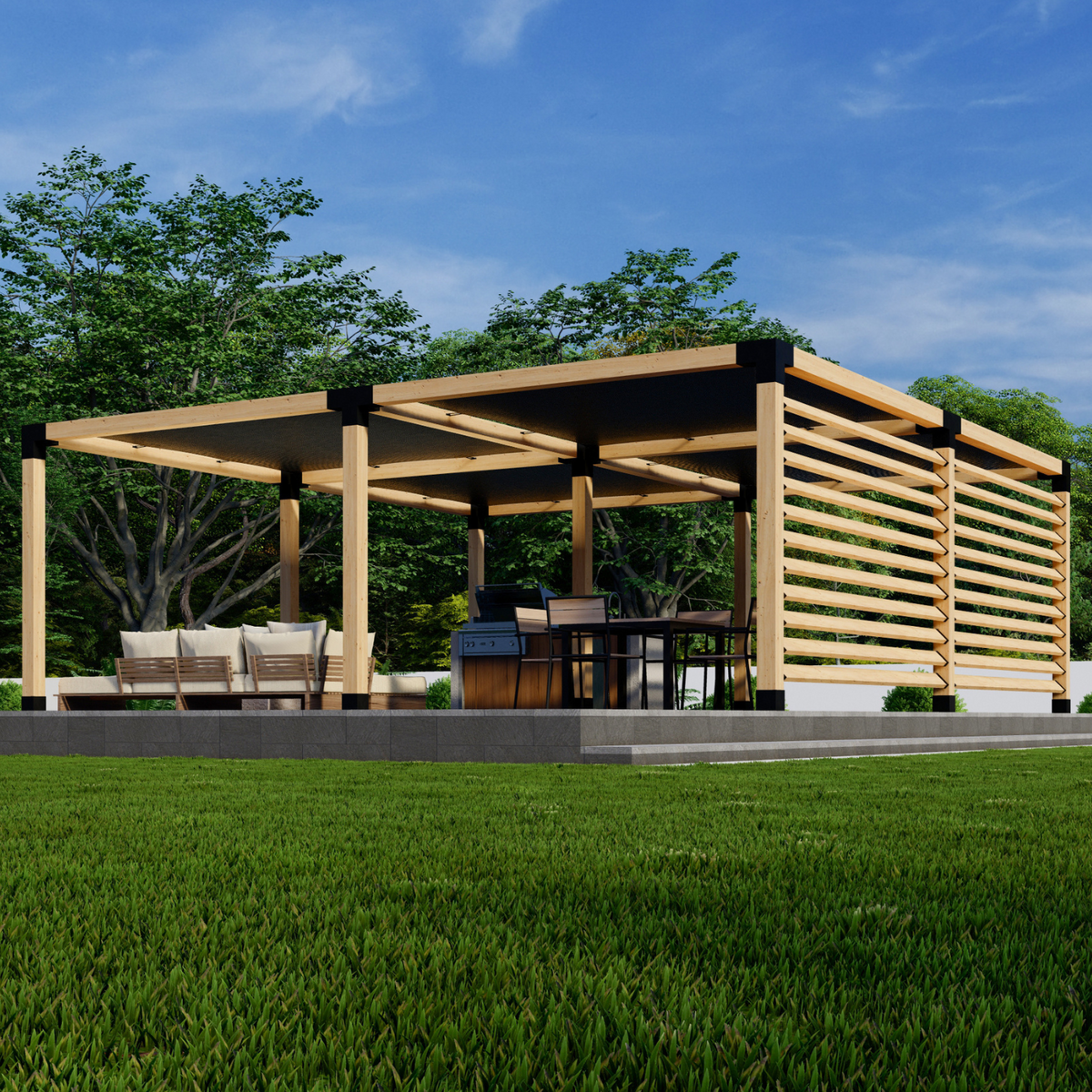 Kit de pergola d’intimité pour terrasse