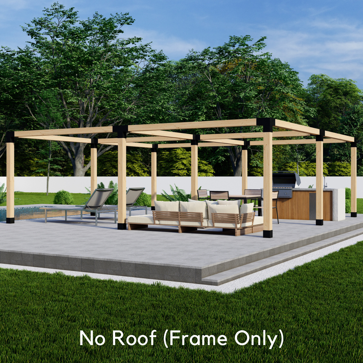 Pergola autoportante 20' x 15' avec toit