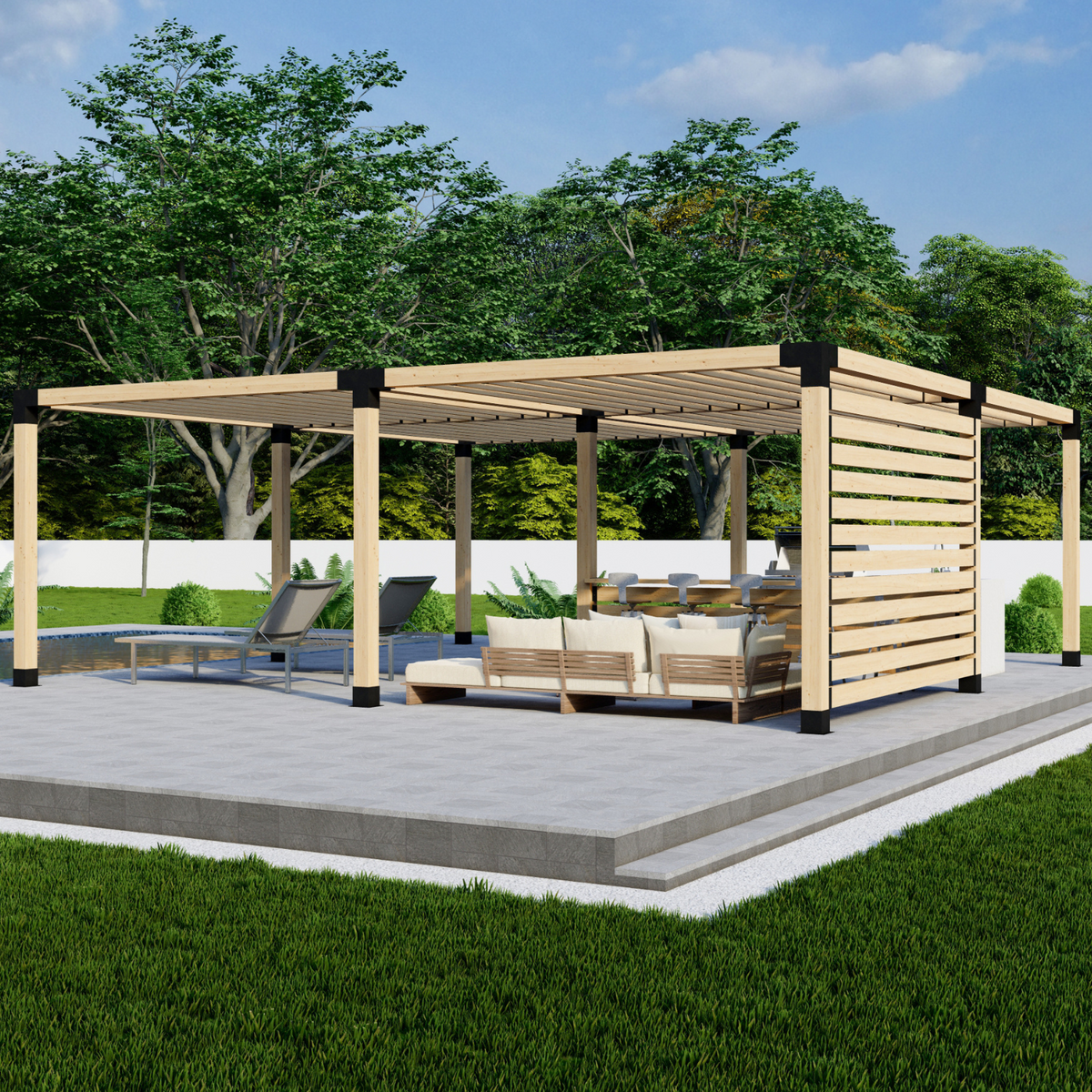 Kit pour construire une pergola 2x2 avec toit