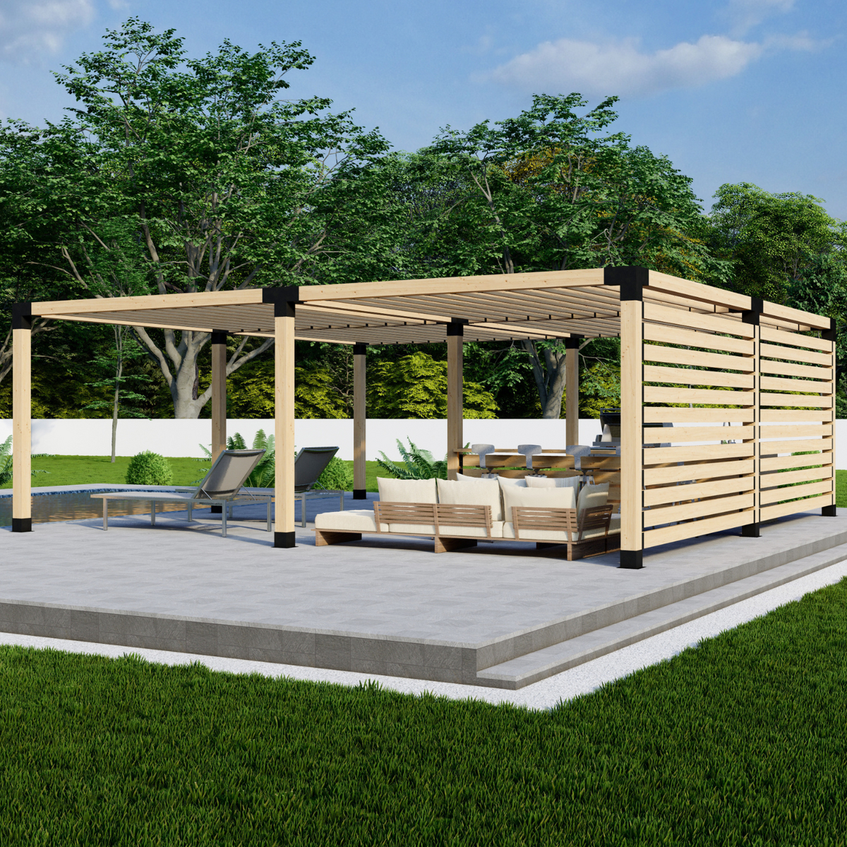 Kit de quincaillerie pour pergola autoportante avec toit