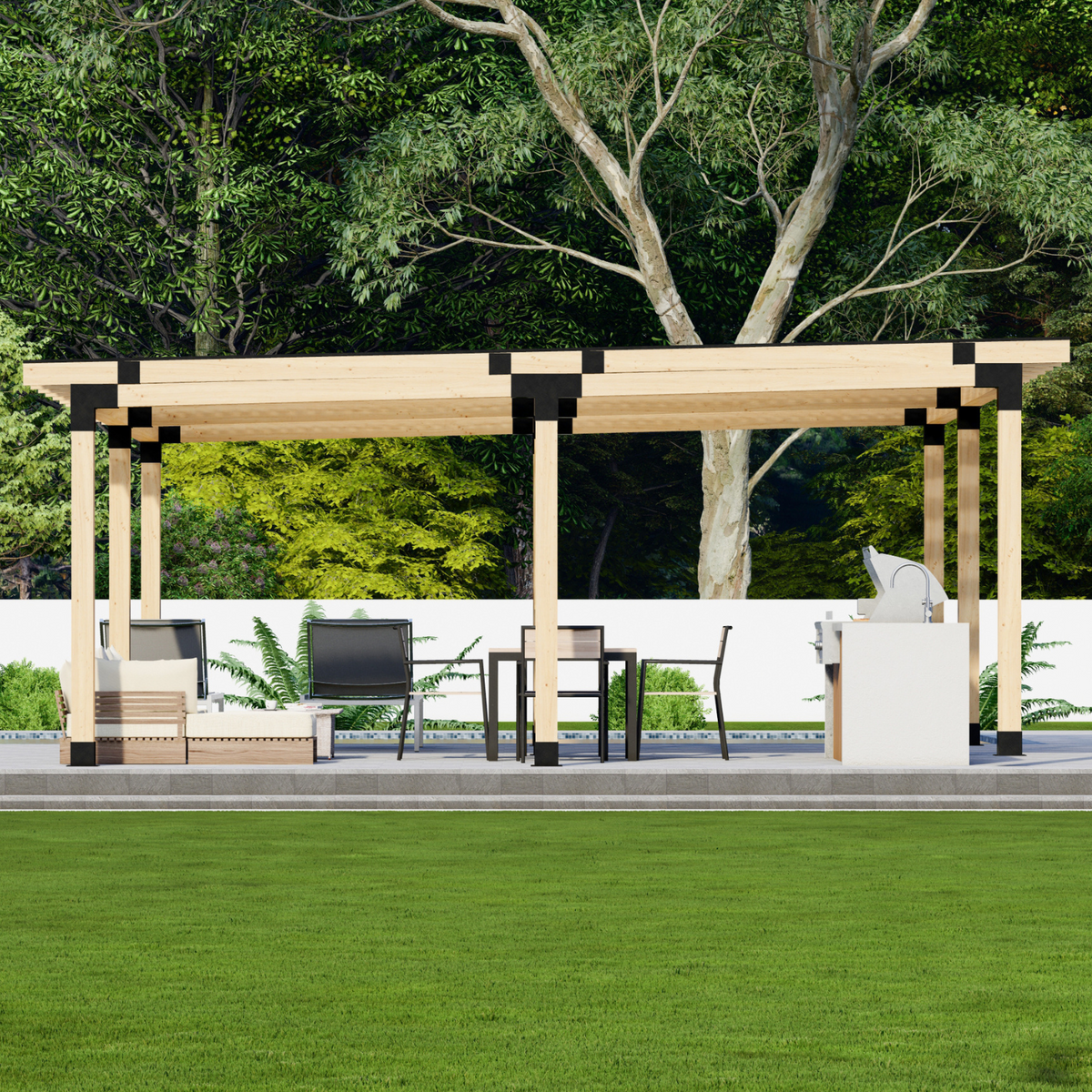 Kit DIY de couverture de terrasse à toit plat (toute taille jusqu’à 24' x 24')
