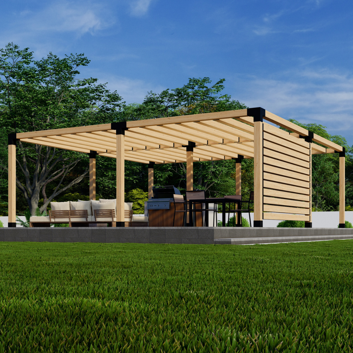Kit de pergola sur mesure – Choisissez votre toit et votre/vos paroi(s)