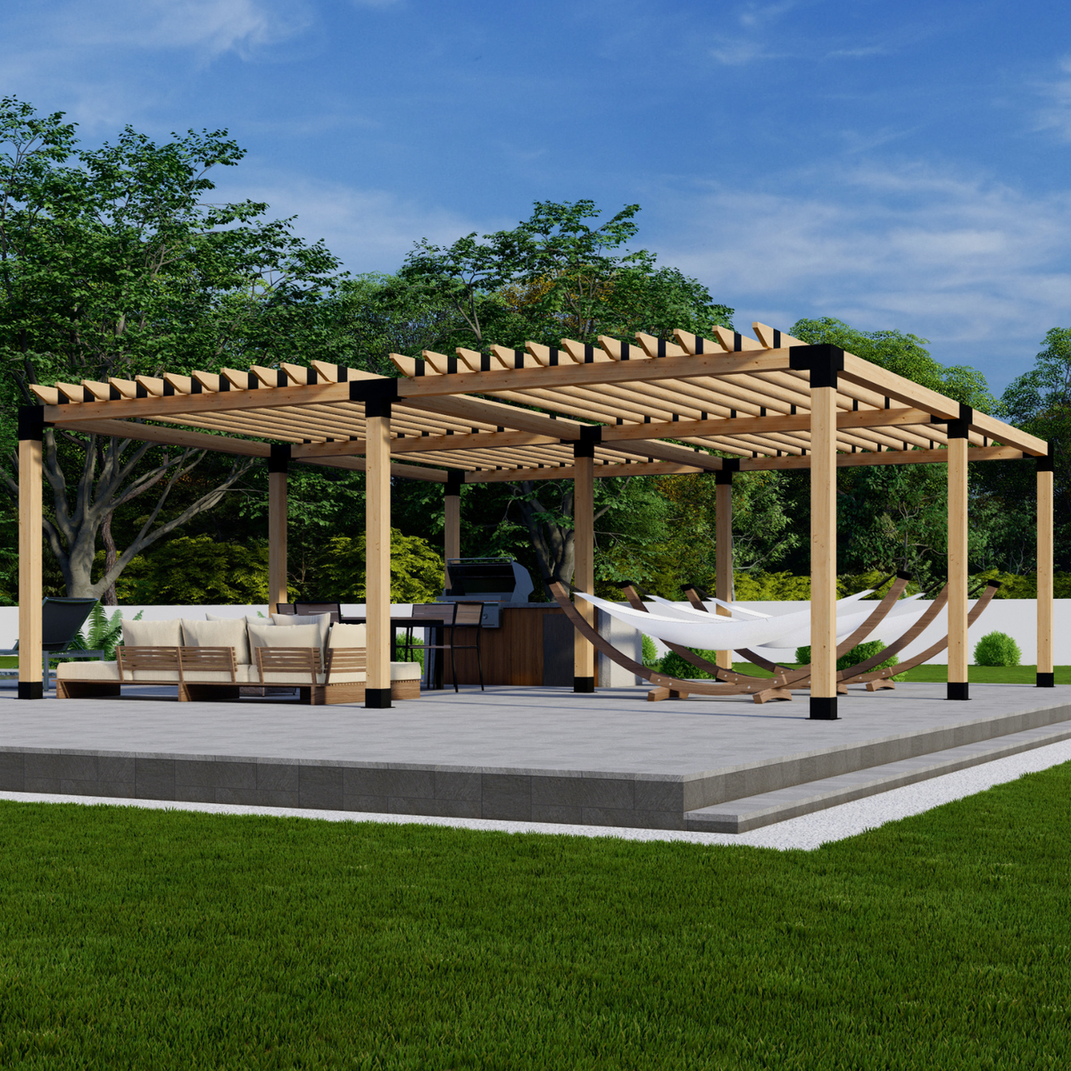 Kit de supports pour pergola moderne en bois avec toit