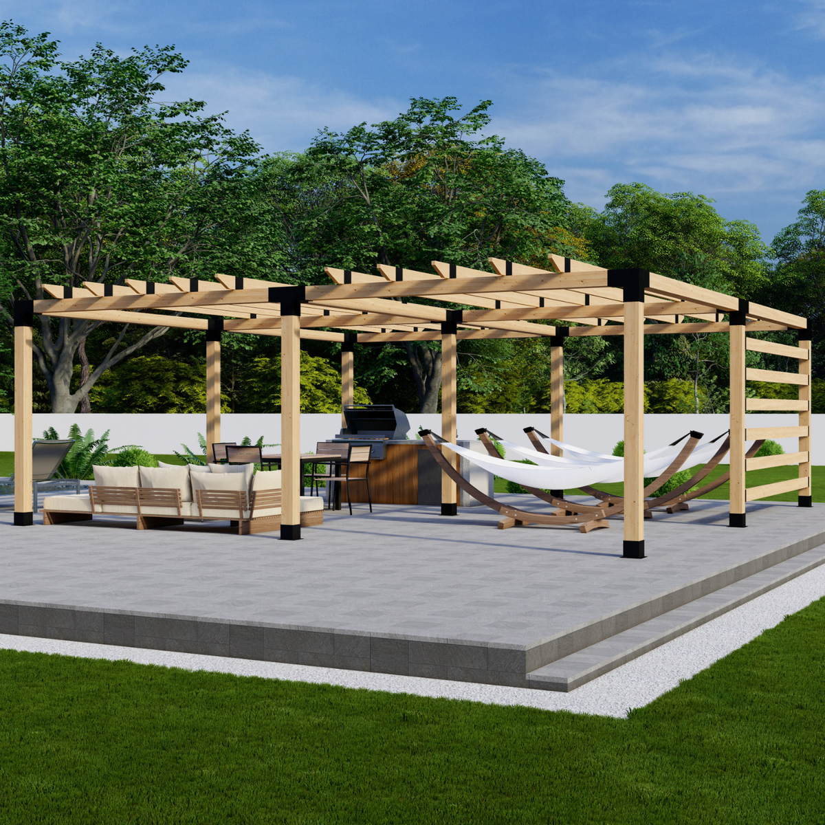 Kit DIY pour grande pergola non adossée à la maison