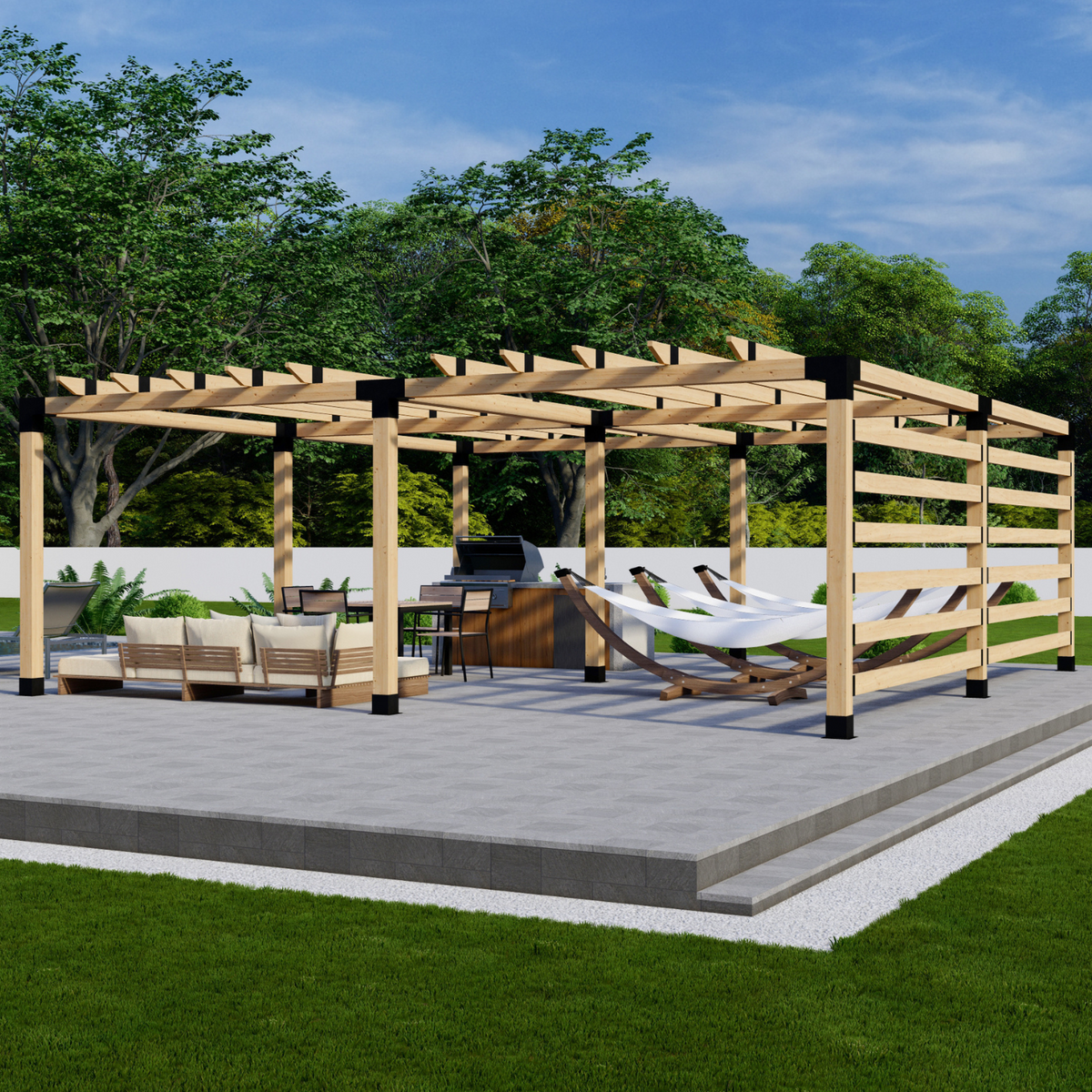 Kit pour pergola de jardin extérieure avec toit