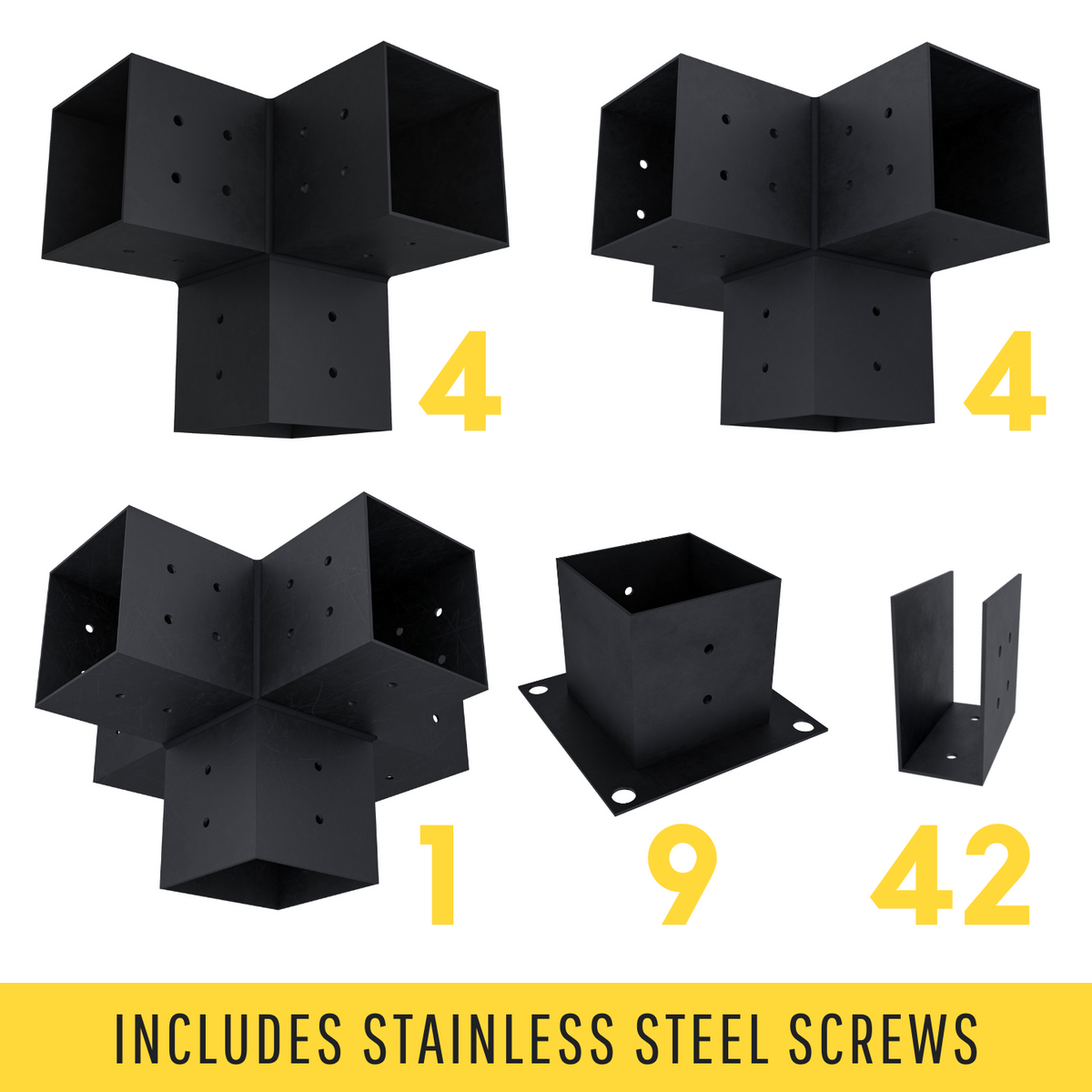 Kit DIY de supports pour pergola autoportante avec chevrons de toit – Toute taille jusqu’à 24' x 24'