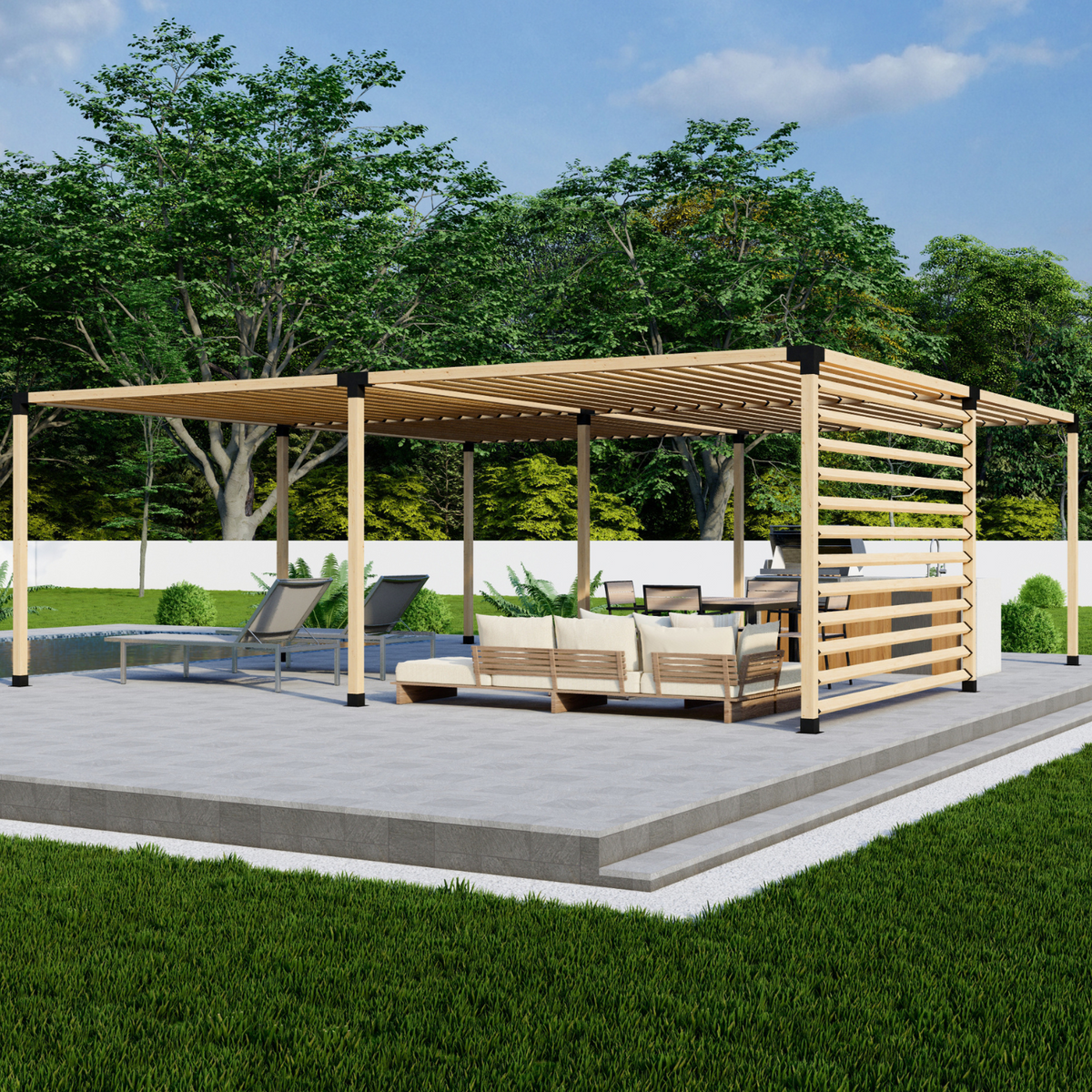 Kit de supports 4x4 pour pergola
