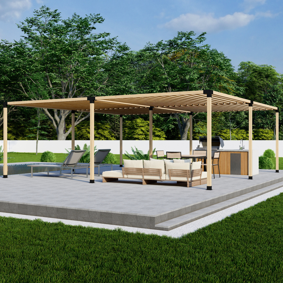 Kit de supports pour pergola de jardin en bois et métal