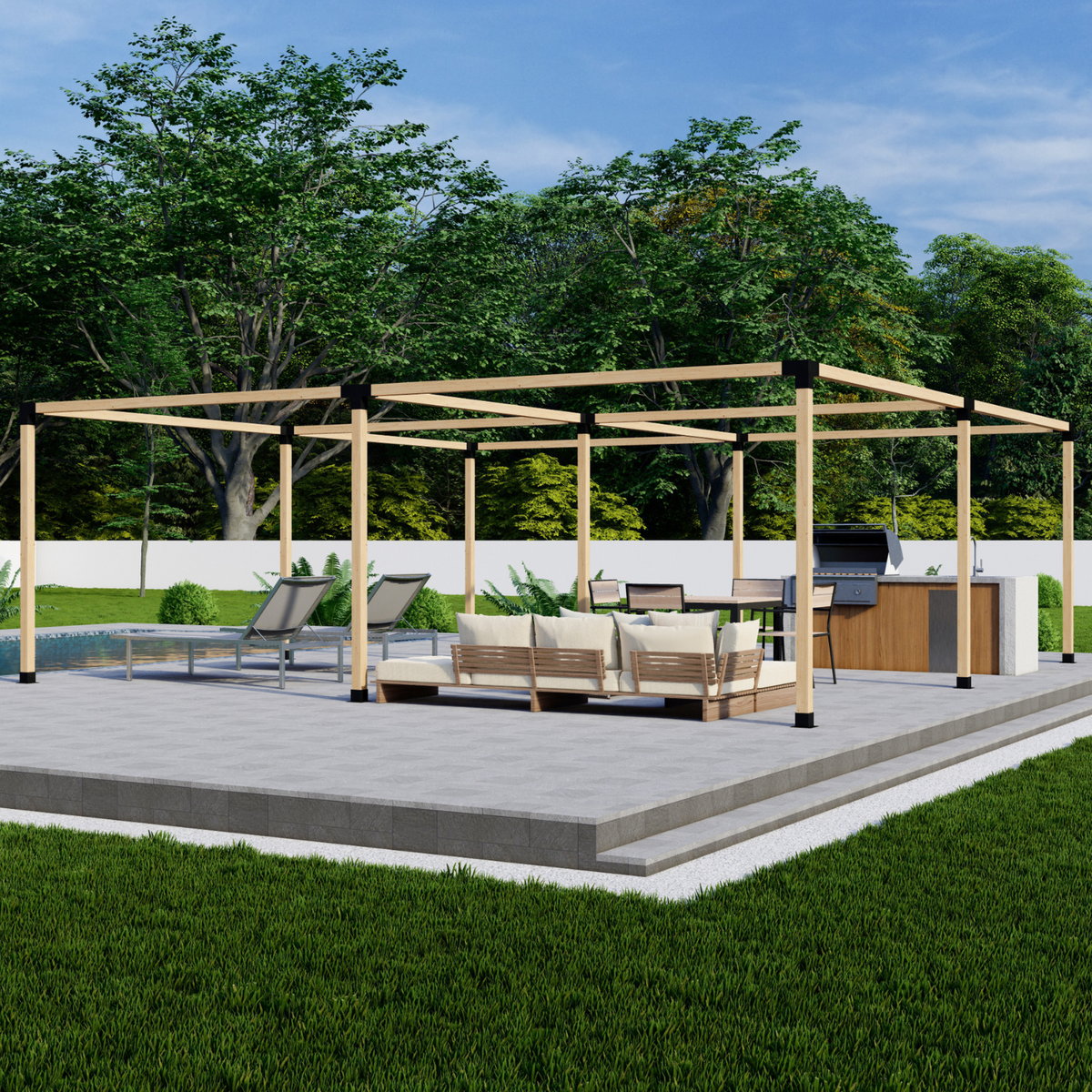 Kit DIY de supports pour structure de pergola autoportante – Toute taille jusqu’à 24' x 24'