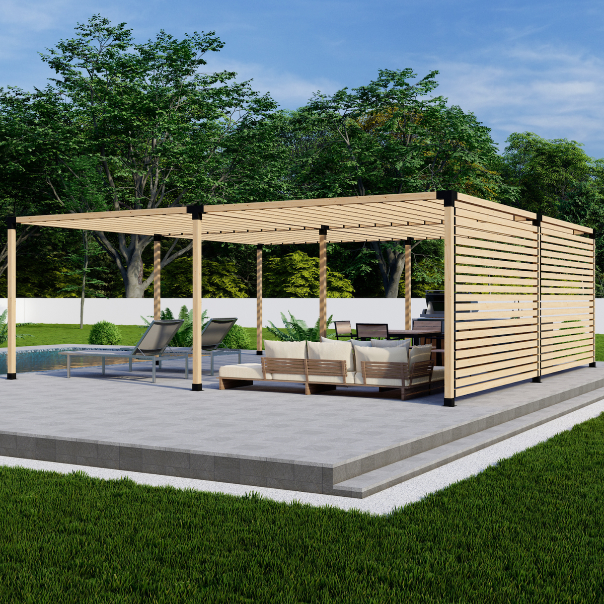 Kit de pergola moderne pour terrasse ou piscine
