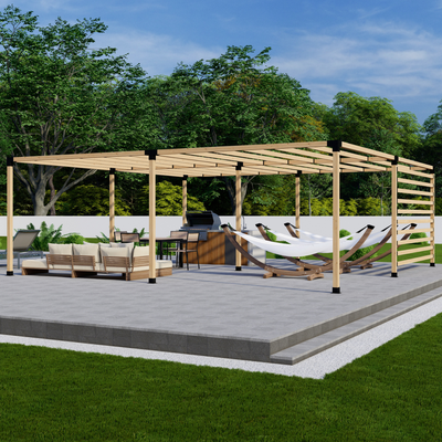 Kit de supports pour pergola à toit en treillis