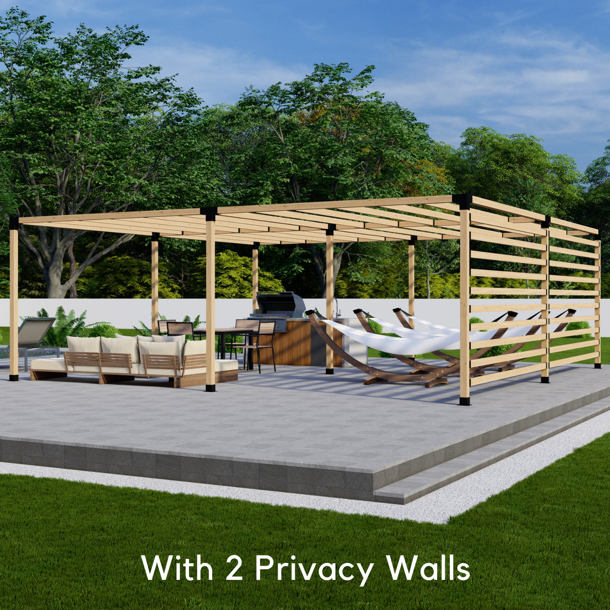 Kit de supports pour pergola à toit en treillis