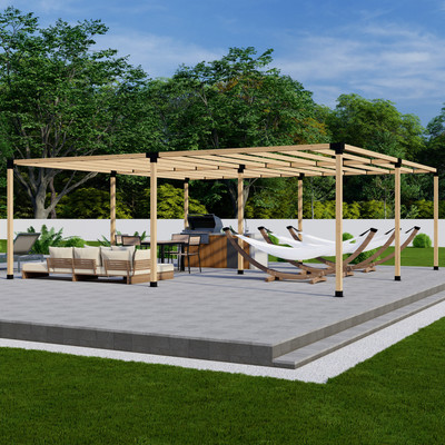 Kit de supports pour construire une pergola contemporaine en bois