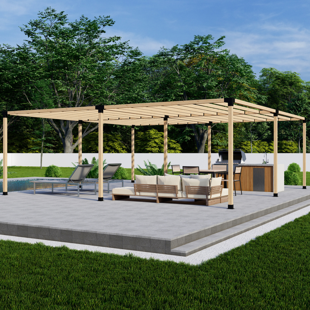 Kit de quincaillerie pour grande pergola en bois