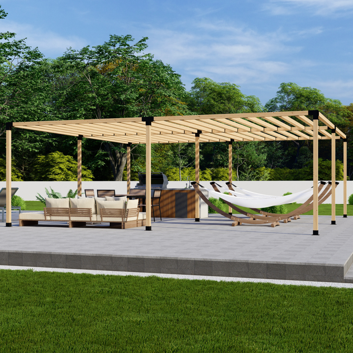 Grand kit de pergola pour terrasse