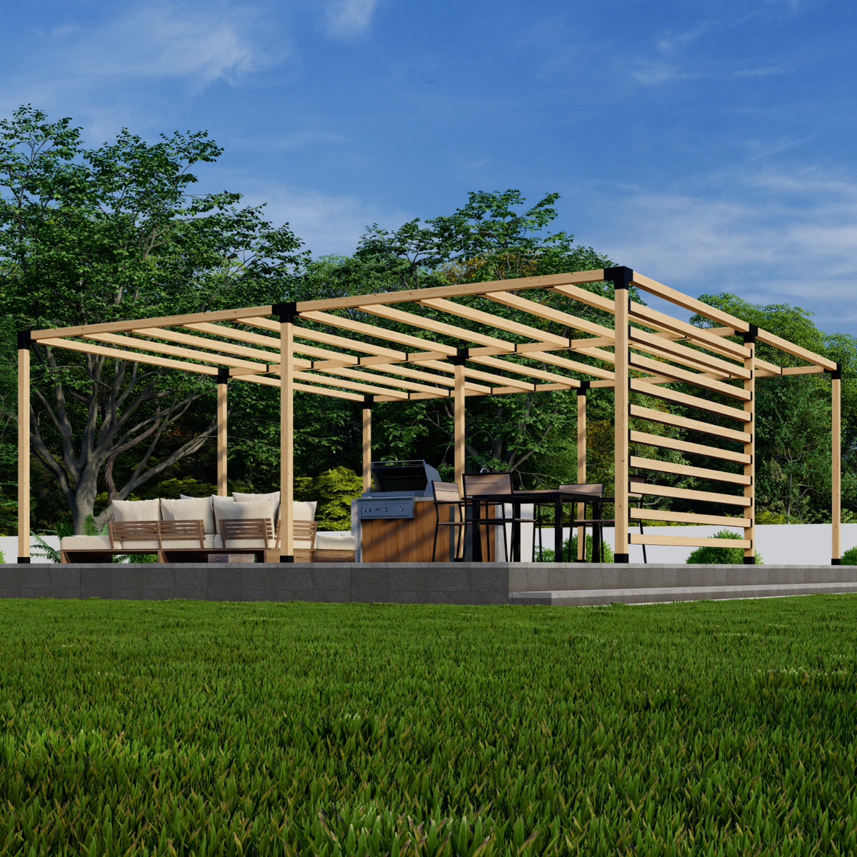 Kit DIY de pergola en bois (supports 4x4 ou 6x6 + vis)