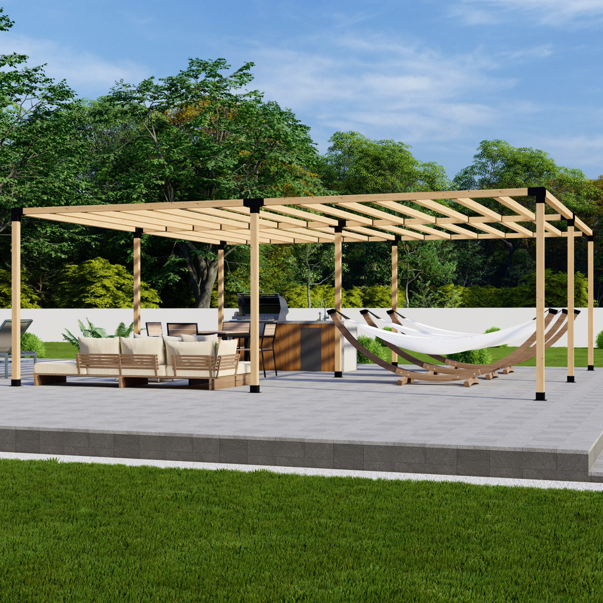 Kit de supports pour construire une pergola de jardin en bois