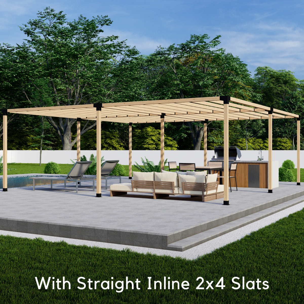 Kit de pergola autoportante 24x14 avec toit