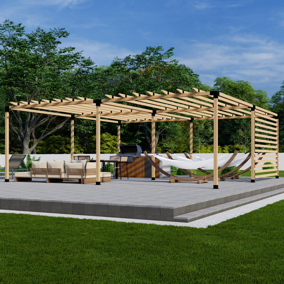 Kit DIY pour grande pergola de jardin avec toit