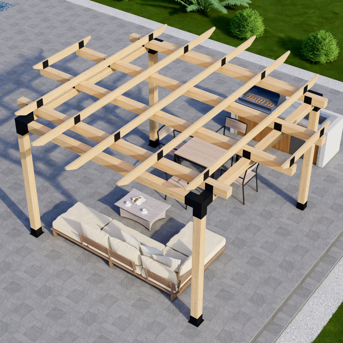 Kit de supports pour construire une pergola circulaire – Toute taille jusqu’à 12' x 12'
