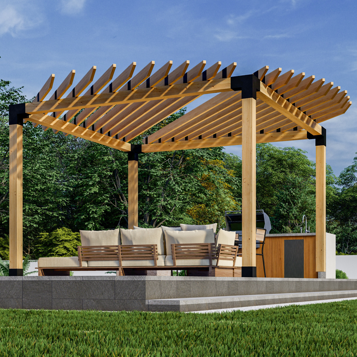 Kit DIY pour construire une pergola circulaire – Toute taille jusqu’à 12' x 12'