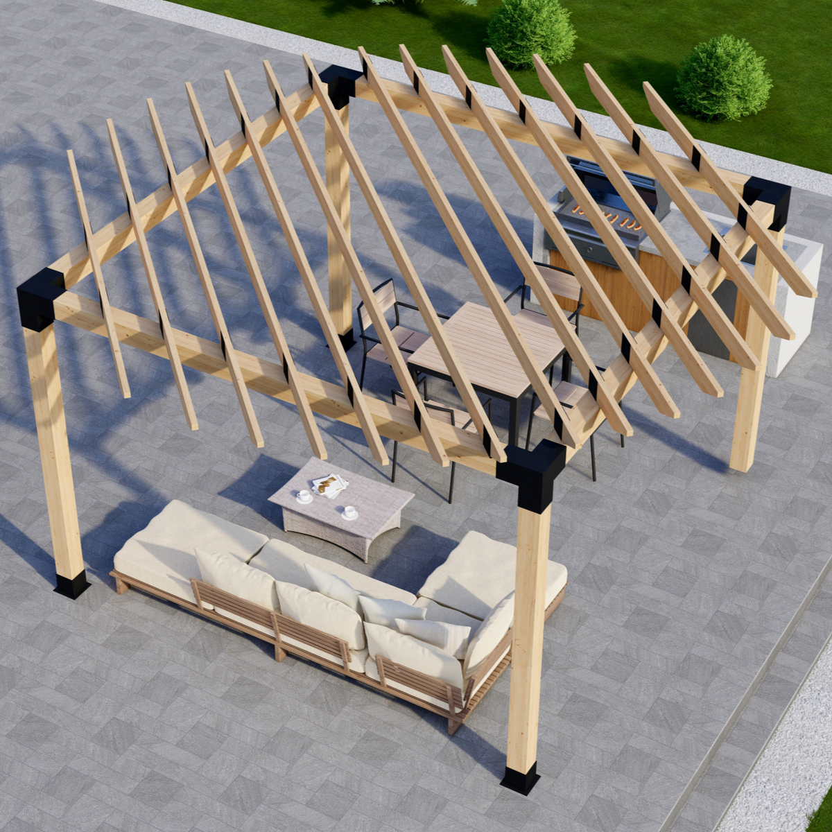 Kit pour pergola circulaire avec toit – Toute taille jusqu’à 12' x 12'