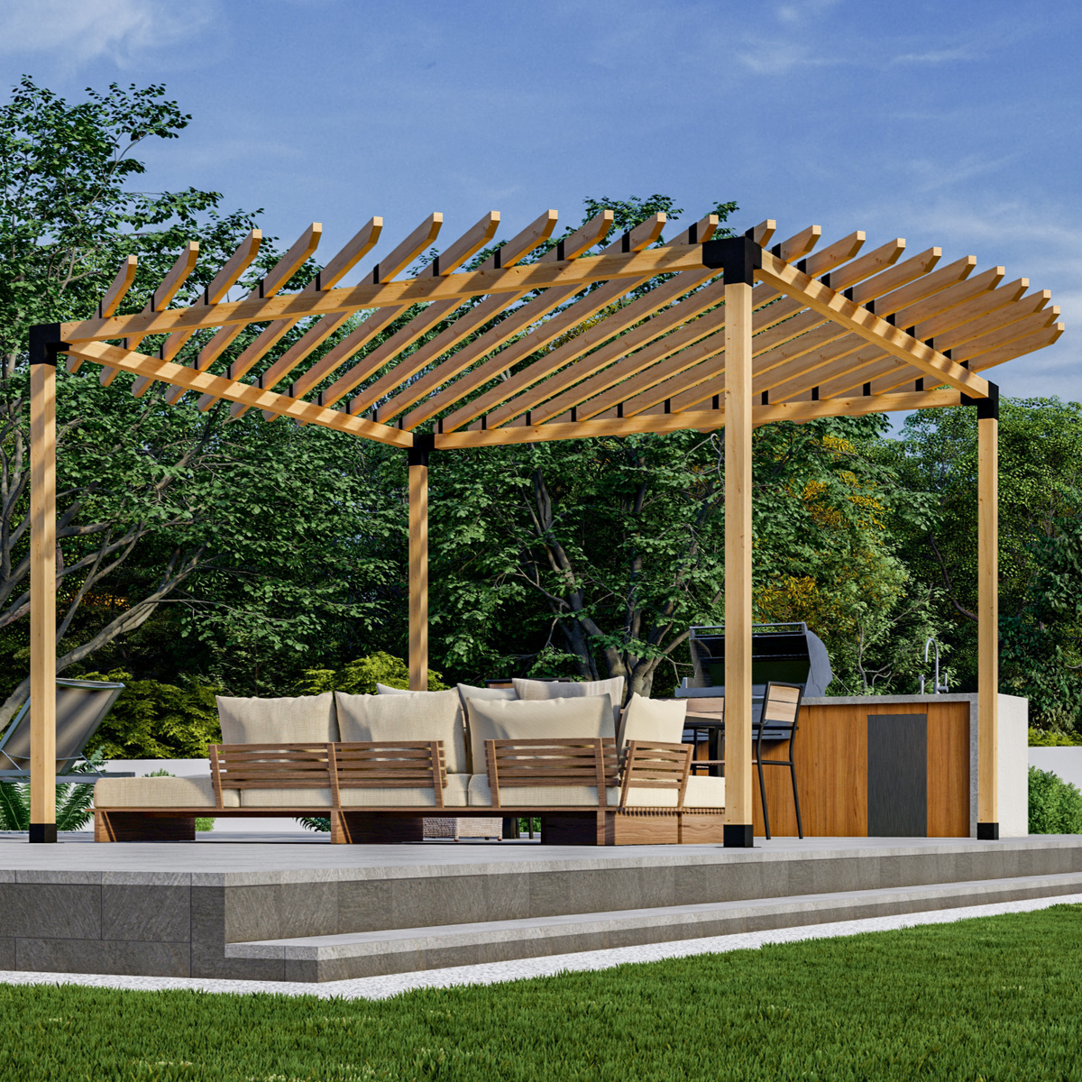 Kit de pergola ronde – Pour pergola à 4 poteaux jusqu’à 12' x 12' avec toit rond