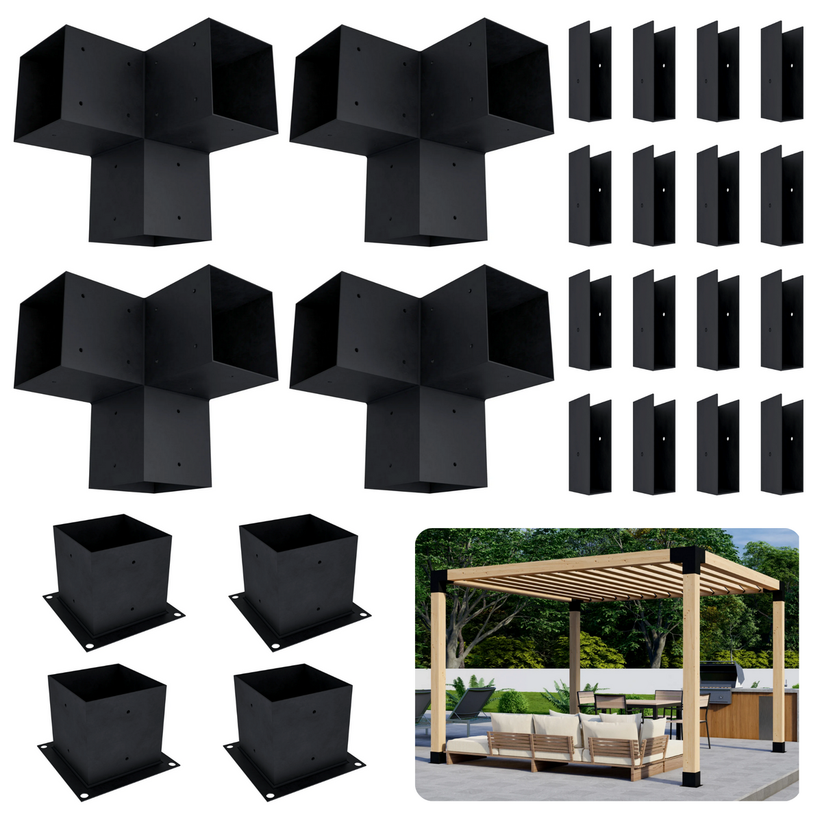 Pergola autoportante 10' x 7' avec toit