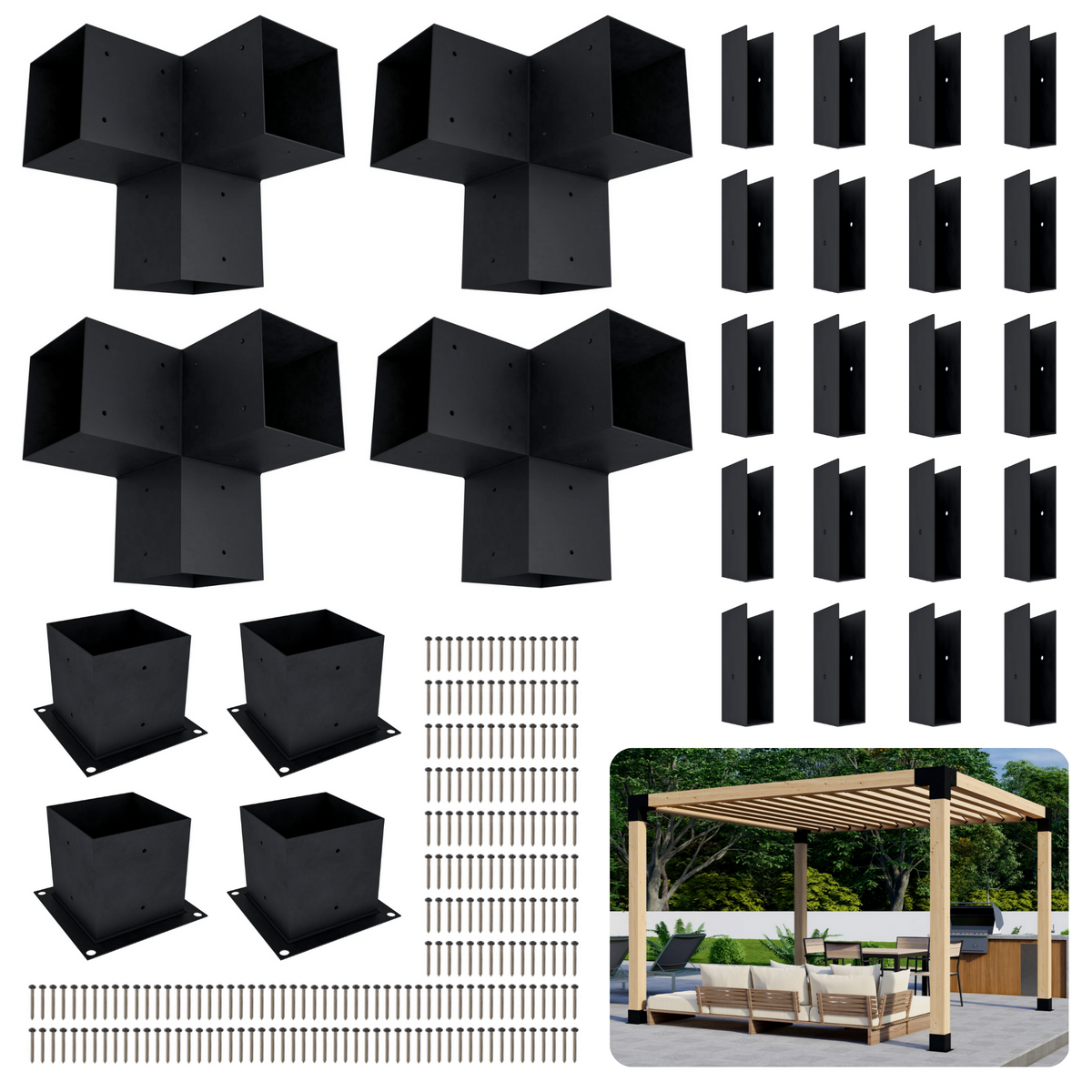 Pergola autoportante 5' x 10' avec toit