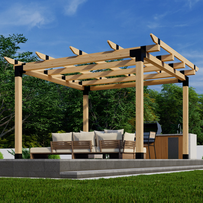 Kit pour pergola avec toit en treillis