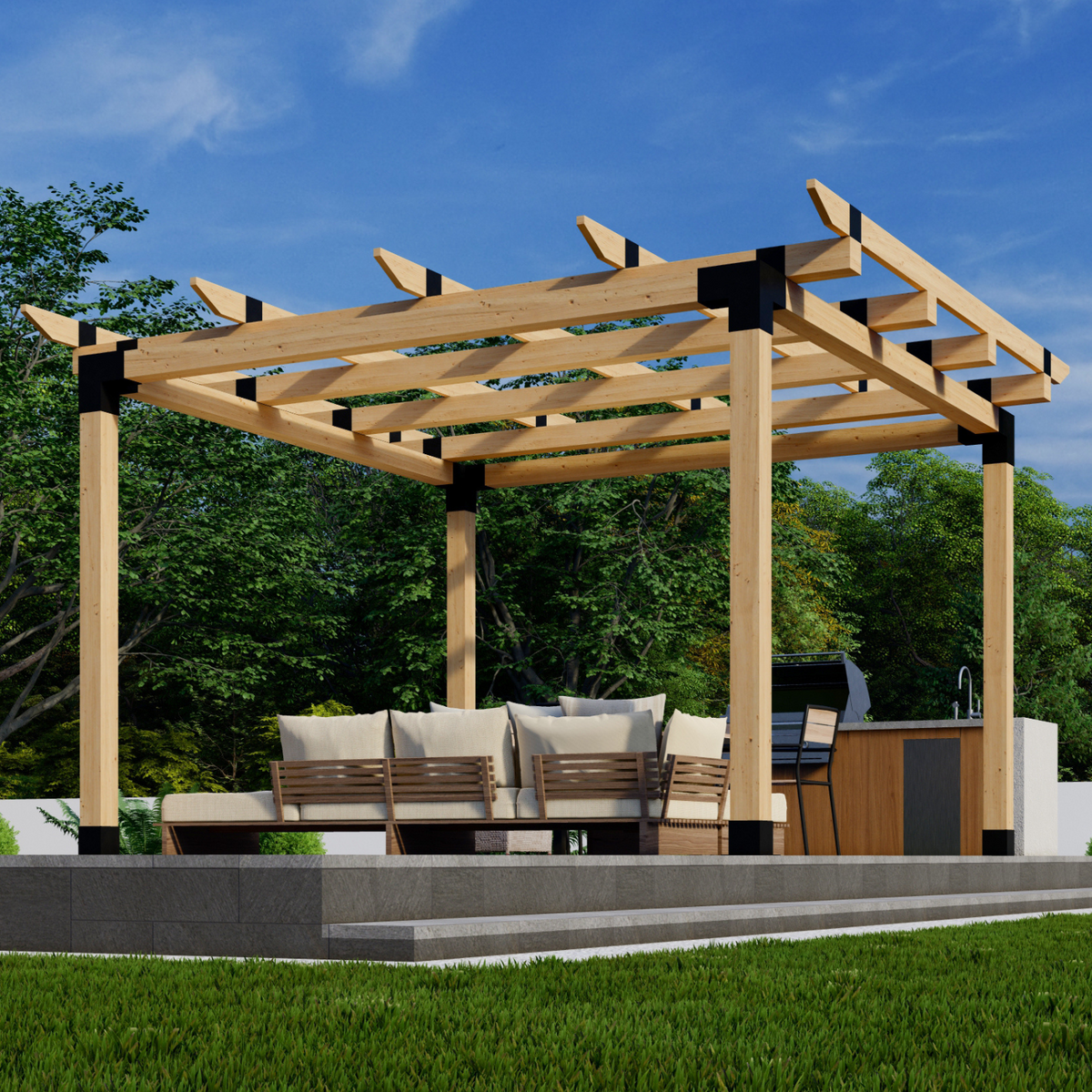Kit pour pergola avec toit en treillis