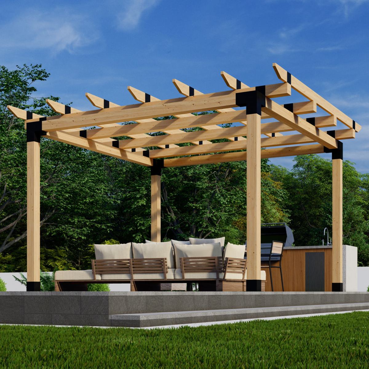 Kit DIY de pergola pour barbecue de jardin